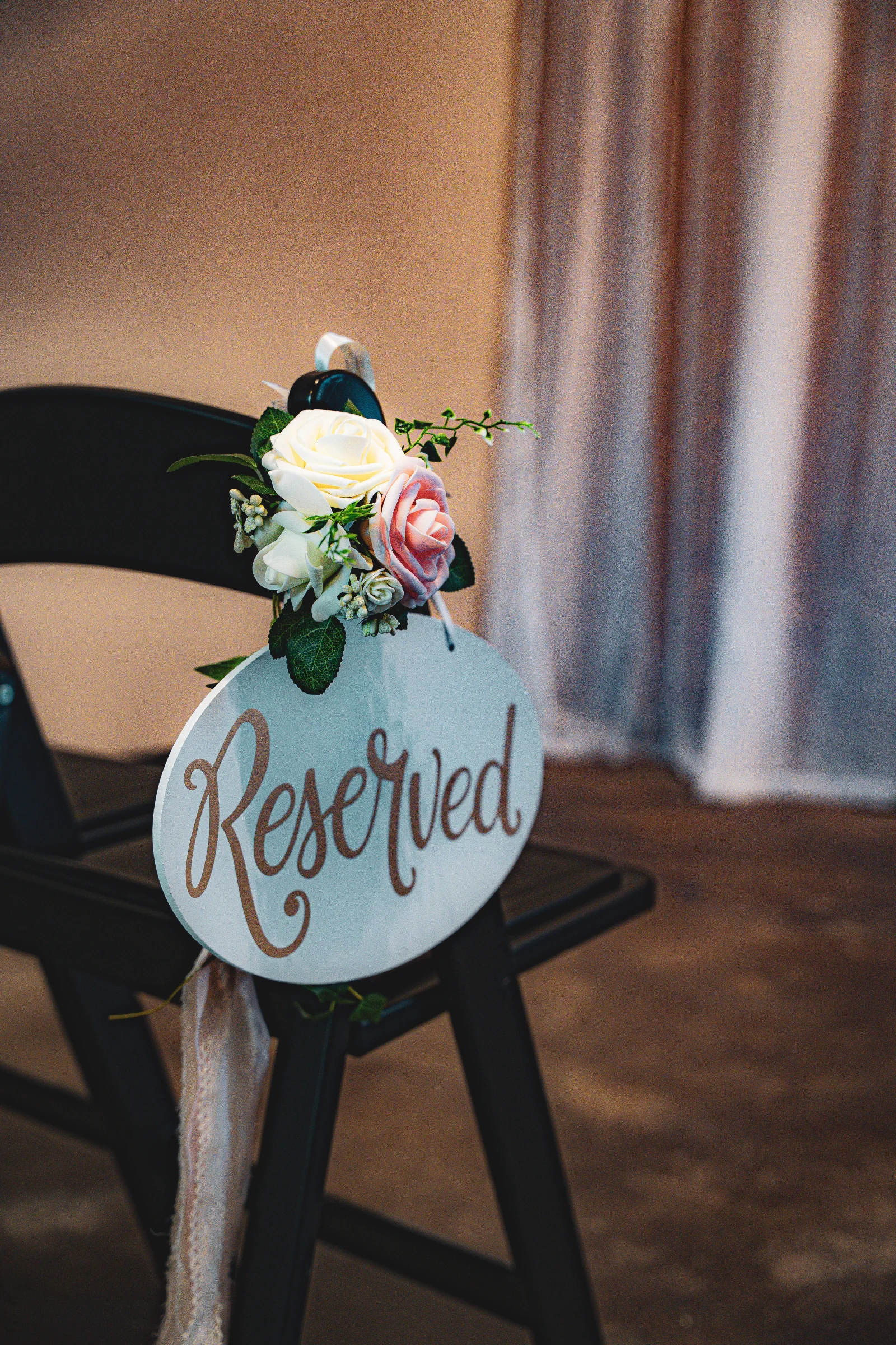 Ceremony Chair Reserved Floral Sign